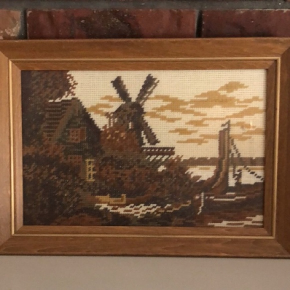 Cross stitch handmade art professionally framed